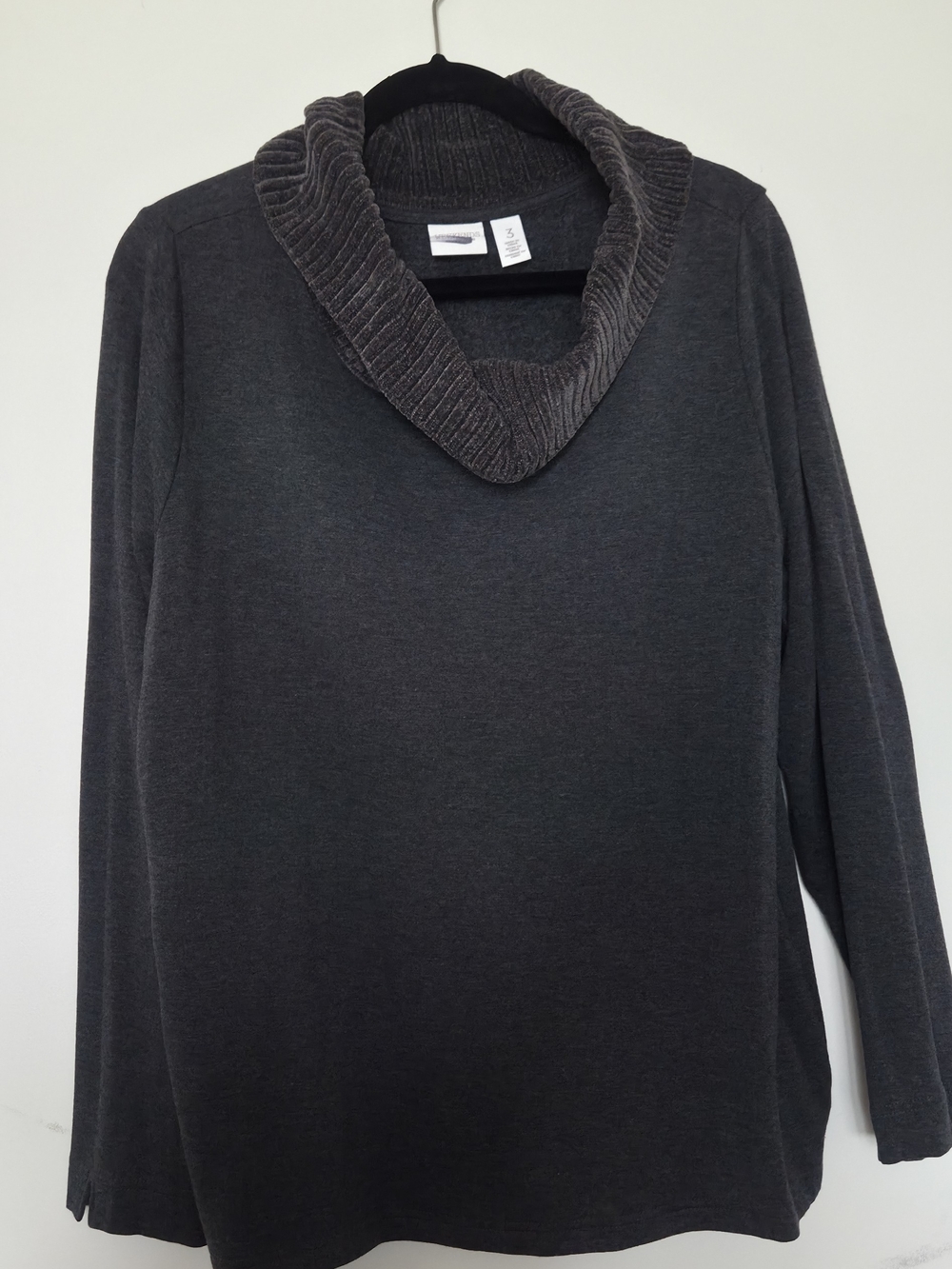 Chico's Weekends Size 3 Shawl Collar Sweater - Gray